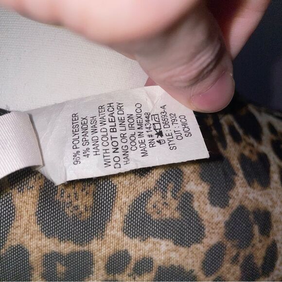 Cheetah Print Swim Cover Up Mesh Cutout Mini Dress Tie Front Small - Picture 5 of 5